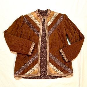 Vintage quilted brown patchwork jacket